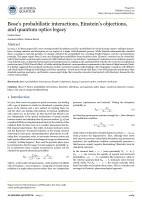 Bose’s probabilistic interactions, Einstein’s objections, and quantum optics legacy